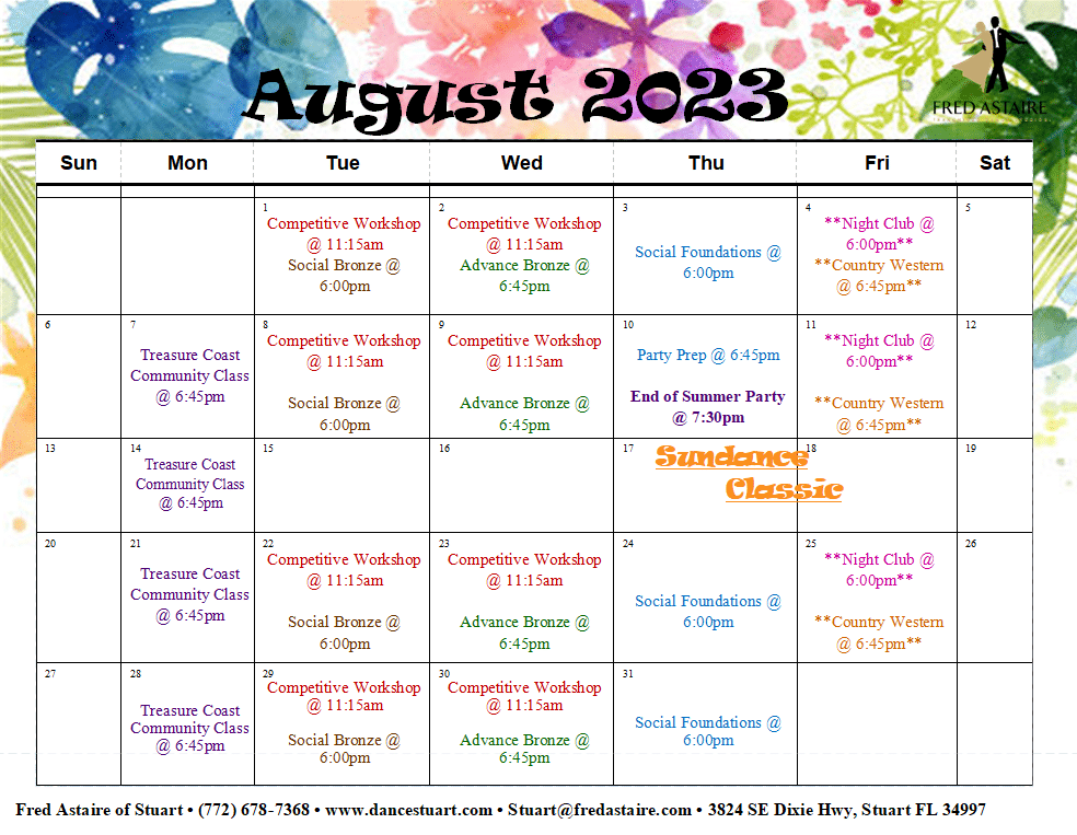 Our Dance Calendar - Stuart