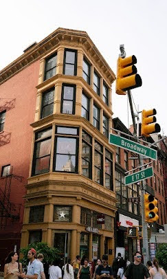 New York City street corner near Broadway and East 17th Street, highlighting a local place to Learn to Dance in NYC.