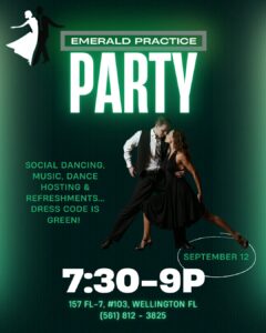 Emerald Practice Party Ballroom Dance Social Fred Astaire Palm Beach