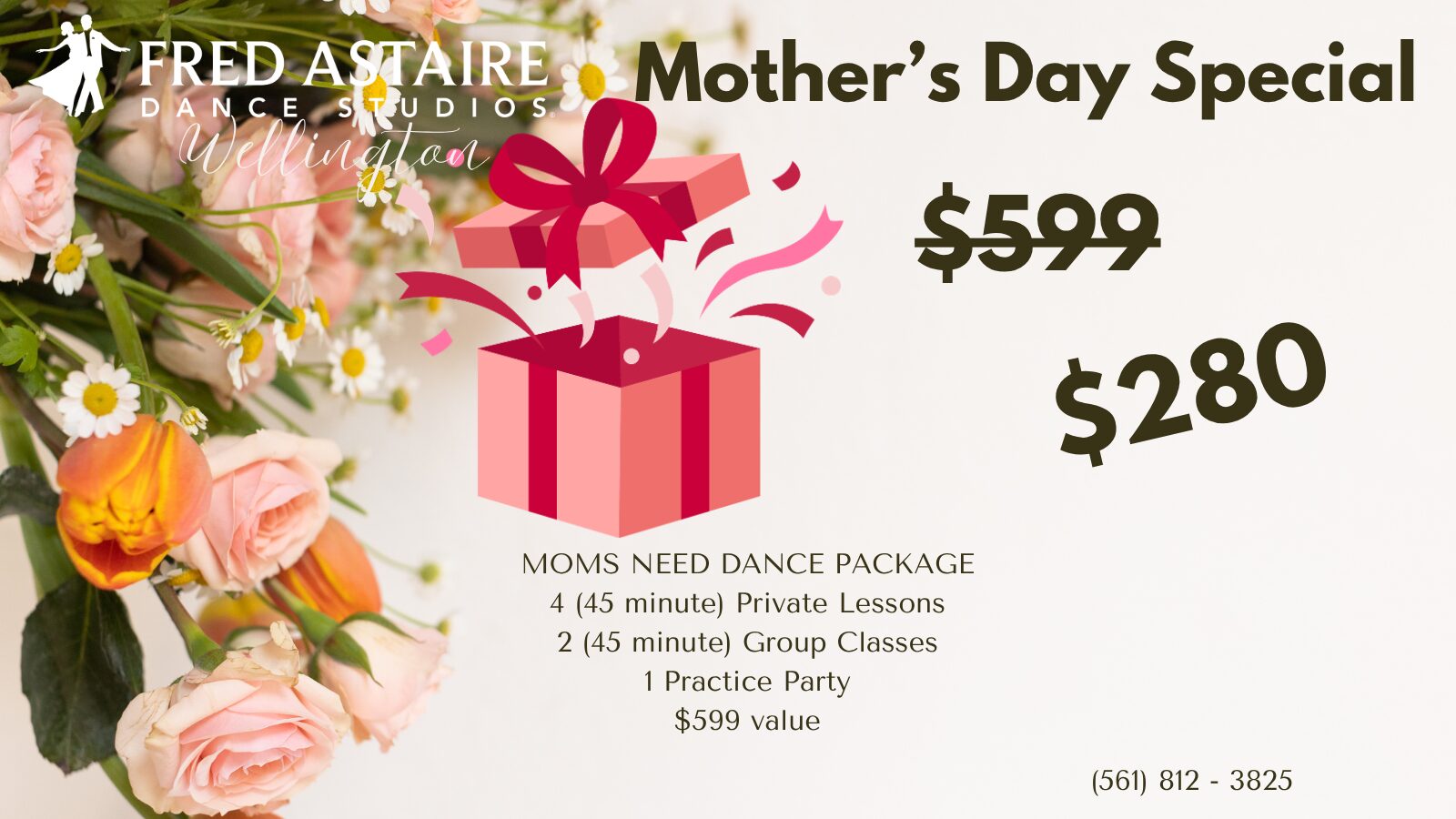 Moms Need Dance Mother's Day Special Beginner Program Gifts for her Mother's Day Gift ideas Ballroom Dance Palm Beach West Palm Beach Wellington Dance Lessons Near Me