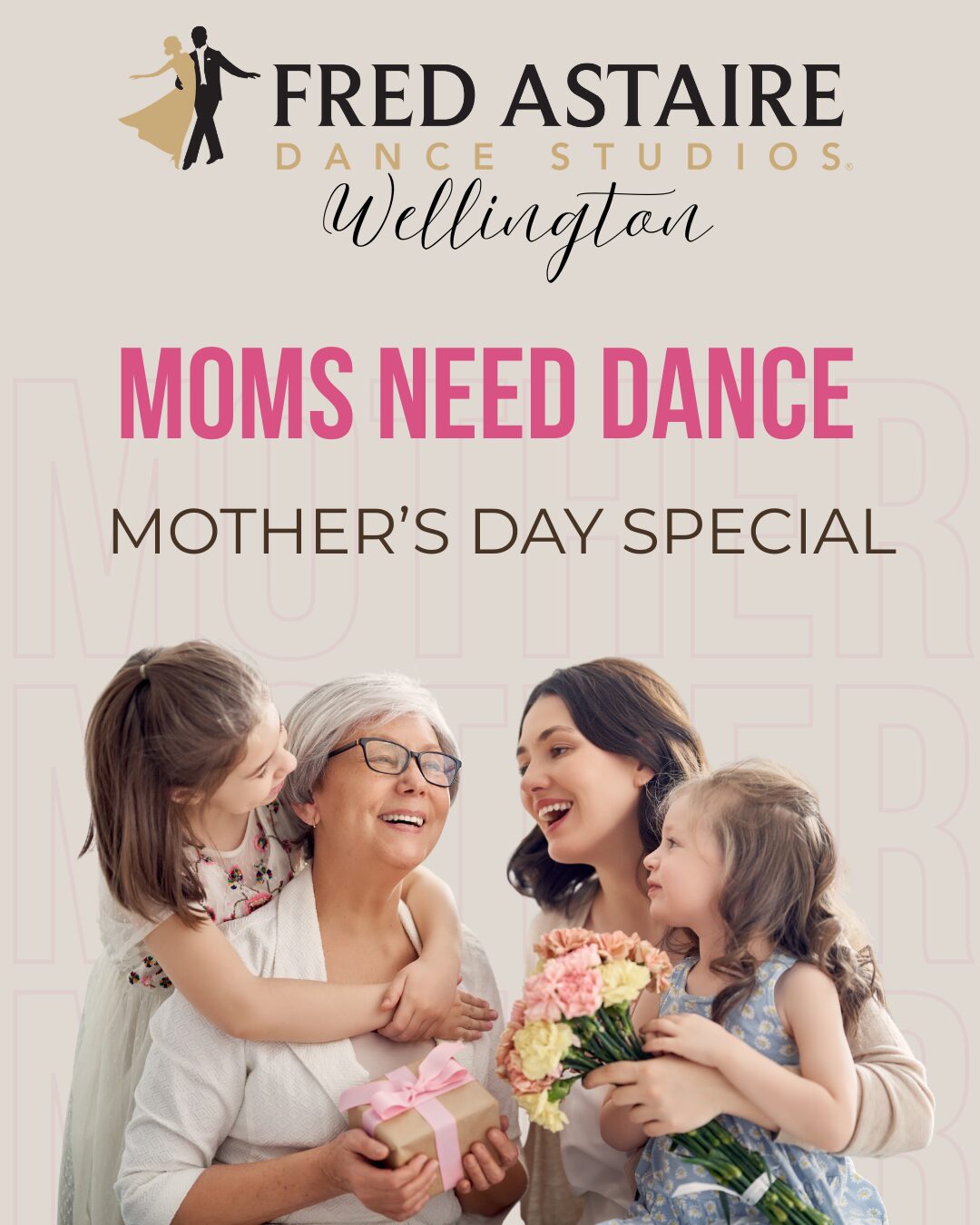 Moms Need Dance Mother's Day Special Beginner Program Fred Astaire Wellington Dance Lessons Ballroom Dance Gifts for Mom