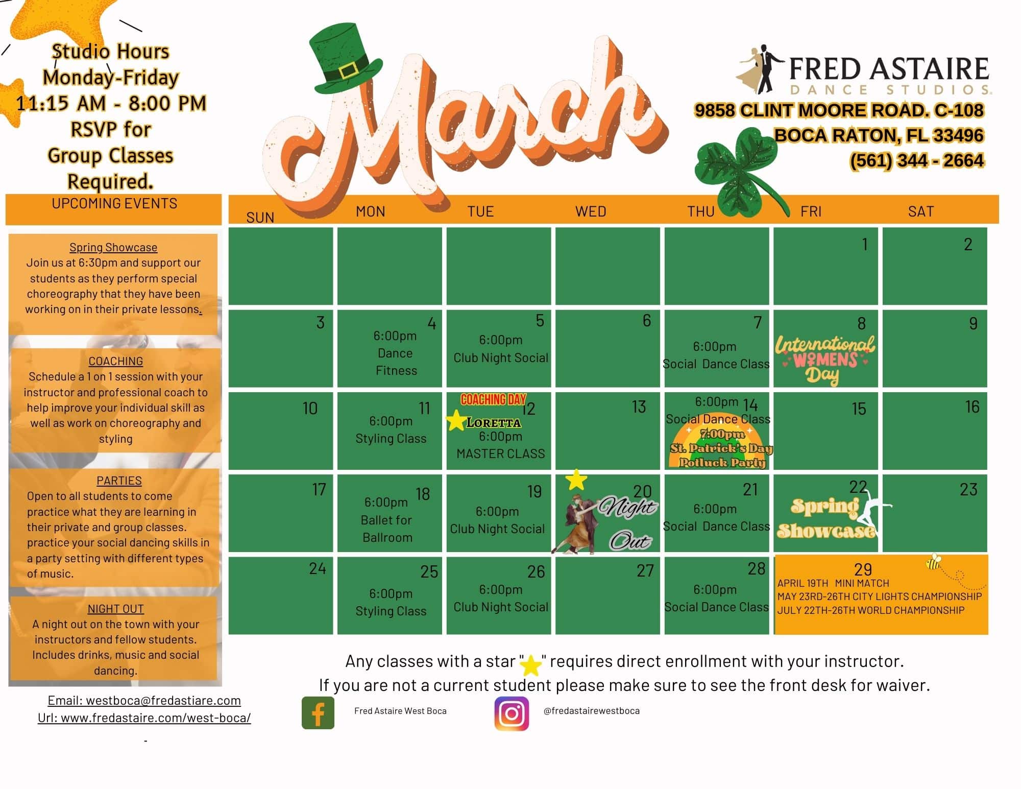Our Dance Calendar - West Boca