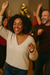 How Dance Relieves Stress & Loneliness During the Holidays: 7 Festive Tips - dance relieves stress Lady Proving How Dance Relieves Stress