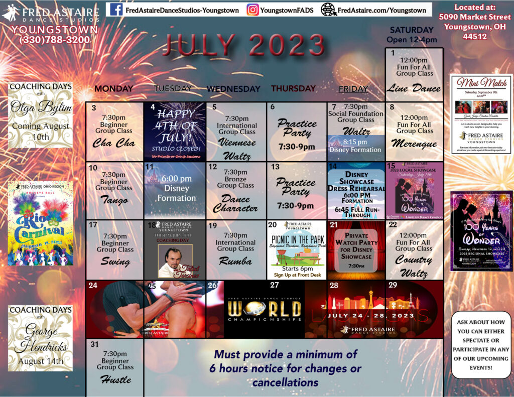 Our Dance Calendar Youngstown